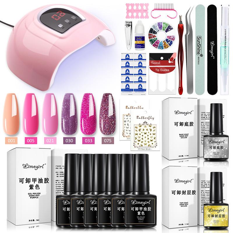 54W Nail Lamp with Drill, Gel Polish Kit, Quick Dry Nail Tools for Salon & Home Use