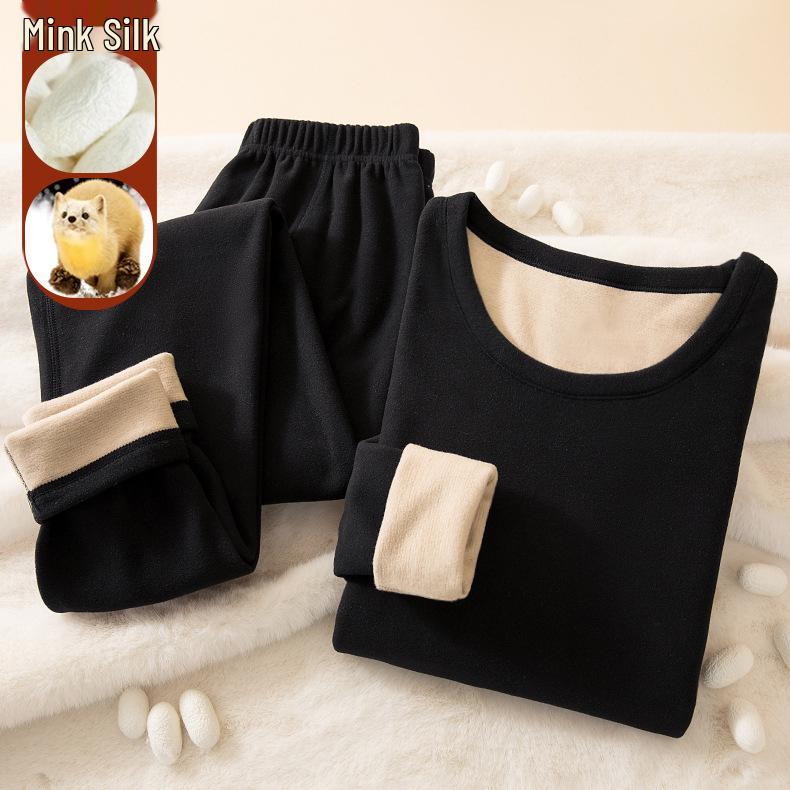 Mink Velvet Cashmere Silk Thermal Underwear Set for Men & Women - Autumn/Winter