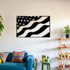 1pc USA Flag Metal Wall Art Black, Flat Silhouette Decorative Sign for Living Room Bedroom Office