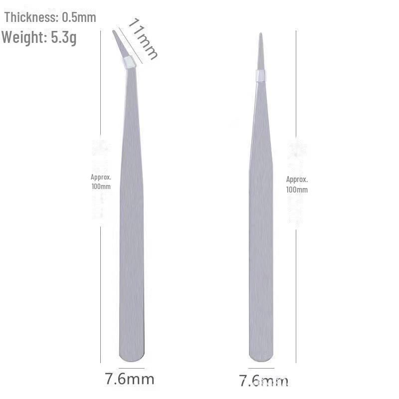 

Stainless Steel Tweezers: Thickened Elbow for Eyelash, Bird s Nest, Gardening, Hair, and Telecom Repair.