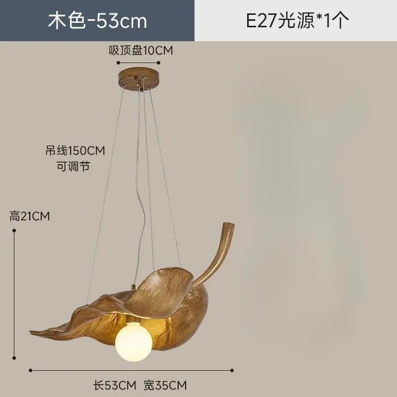 W2557 Zen inspired retro leaf restaurant chandelier with personalized creativity Wabi Sabi style homestay tea room lighting fixt