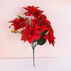 Cross-border Christmas 5-Fork Velvet Artificial Flower Bouquet - Green Plant Bonsai Christmas Decoration