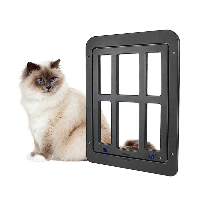 Cat Door Flap Free Entry and Exit Locking Cover Screen Door Mounted Clear Flap Get-in-anytime Upgraded Door