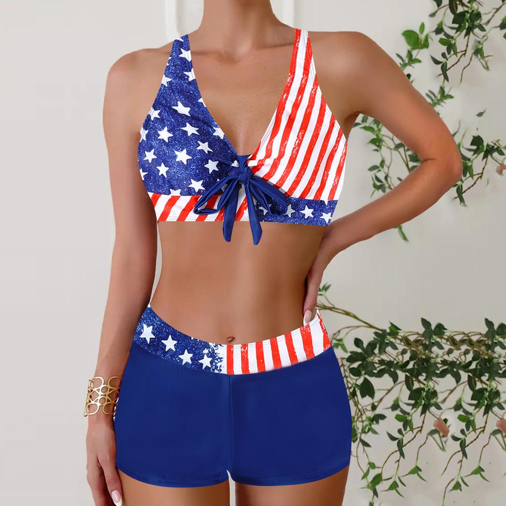 New swimsuit women's split large size flat angle women's skirt bikini print swimsuit