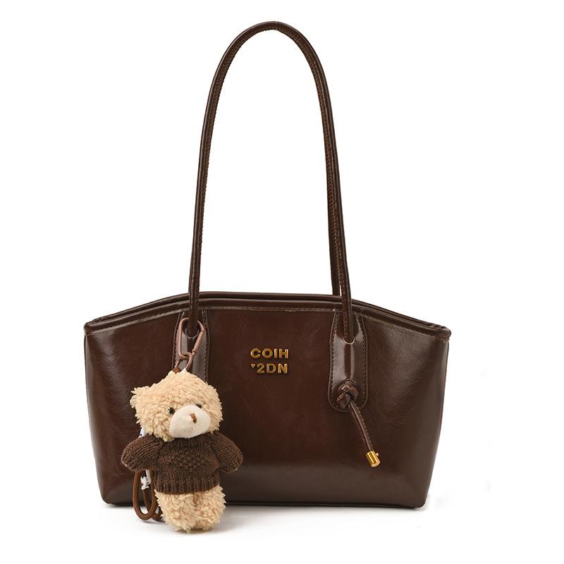 Large-capacity retro bag women's autumn and winter versatile 2025 new simple shoulder bag casual work commuter tote bag