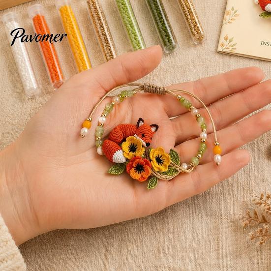 Bead Embroidery Craft Set DIY Beaded Bracelet Making Kit, Beginner-Friendly Animal Unique Jewelry Crafting Beadwork for Adults, Lovers Creative
