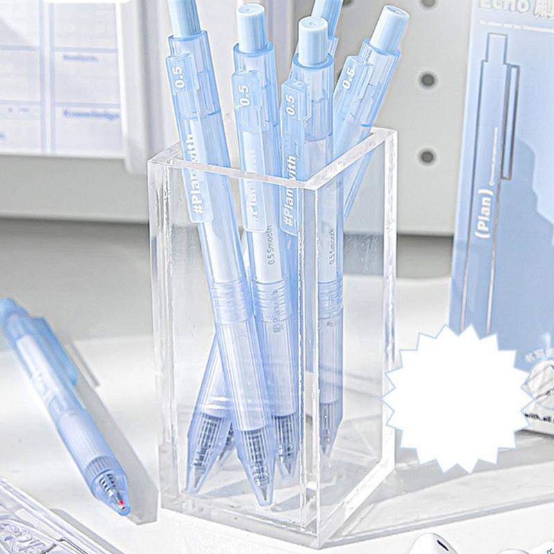 5 Stück Einziehbarer Gelstift 0,5 MM Schwarze Tinte Schnelltrocknend Ergonomischer Griff Gelstift Büro Schreibwerkzeug für Tägliche Notizen