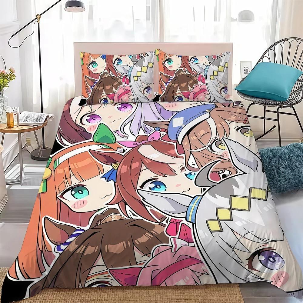 U-Umamusume Pretty Derby Duvet Cover Pillowcase Bedding Set Single Twin Full Queen King Size Bed Aldult Kids 2/3PCS Home Decor