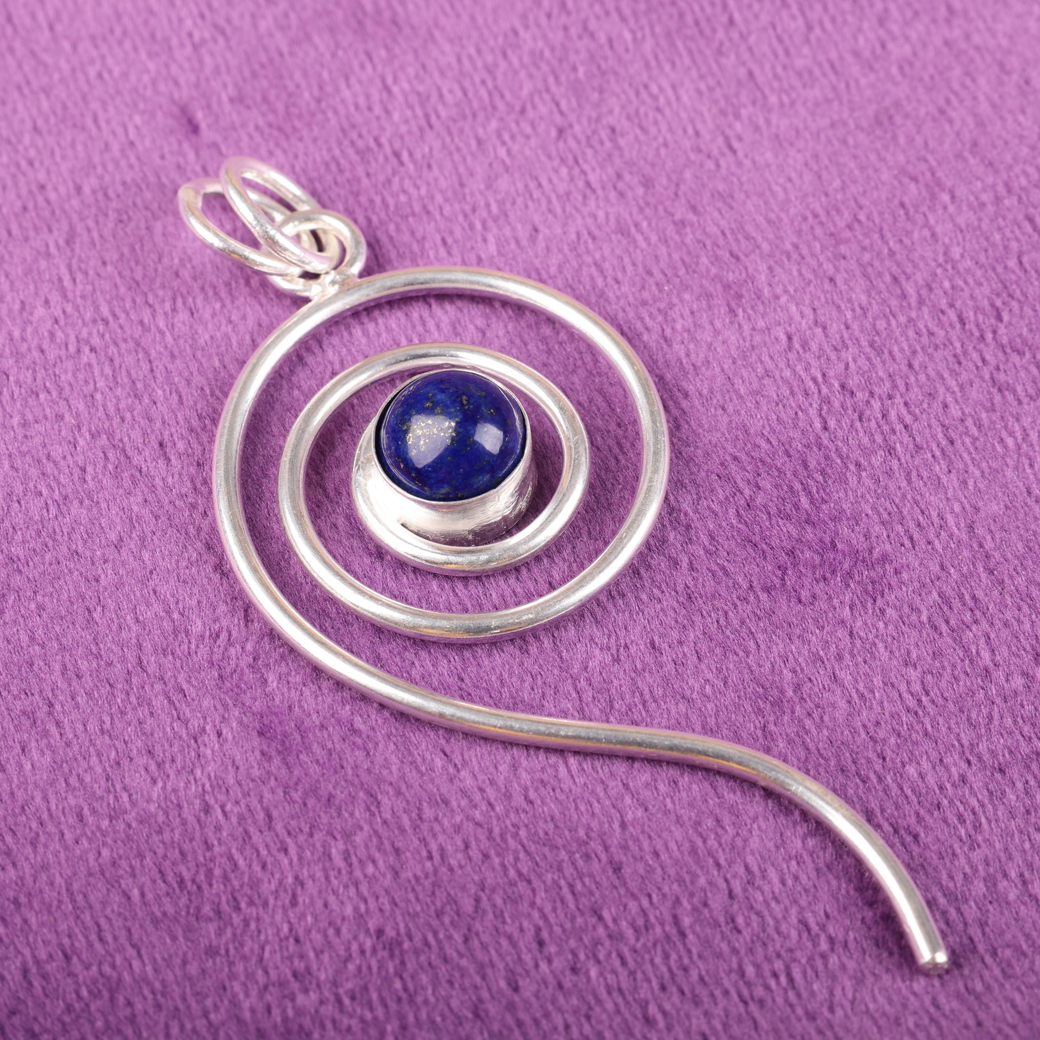 

Подвеска из лазурита, Подвеска из драгоценного камня ручной работы, Подвеска из стерлингового серебра 925 пробы, Духовное украшение, Для подарка на помолвку 2.57 Inches синий