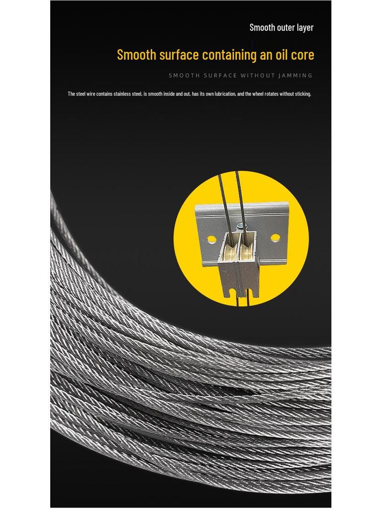 304 Stainless Steel Clothesline Wire Rope & Hand-Crank Balcony Drying Rack Replacement Accessories.