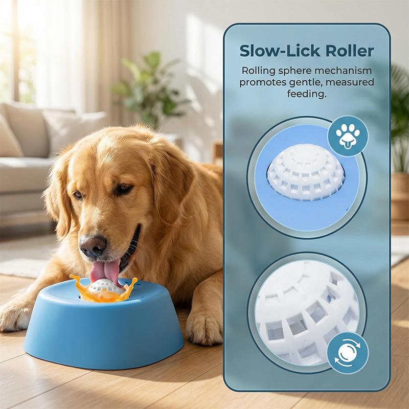 Ciotole per cani a alimentazione lenta per snack liquidi, ciotola interattiva da leccare, antiscivolo, per cibo umido, brodo d'ossa, ciotola da leccare per cani