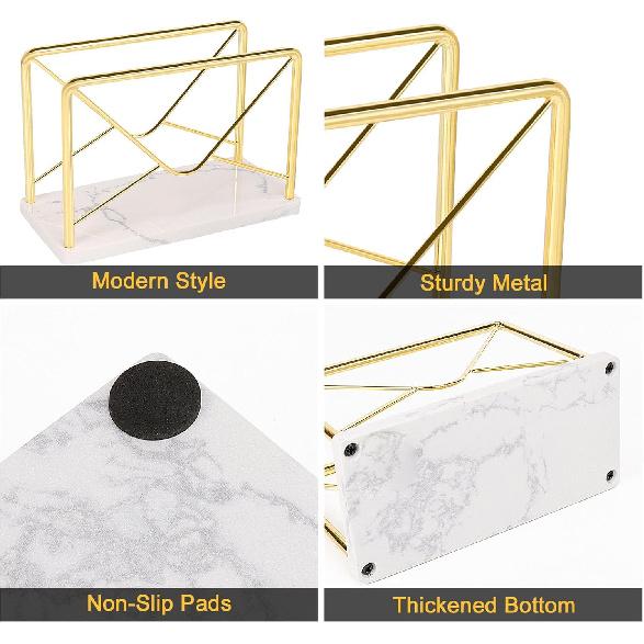 Modern Mail Holder for Home Office, Metal Letter Organizer Sorter for Desk, Cutout Mail Envelope Design, Bill Filling Paper Document Rack, Envelope