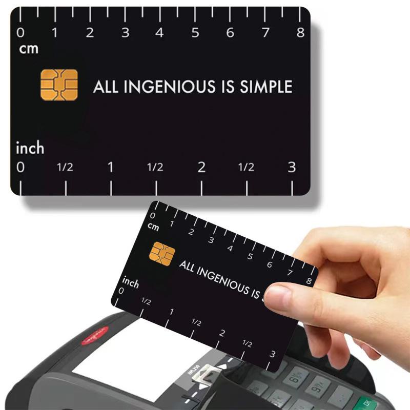 Chip Cover Sticker for Cards: Ruler Design