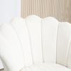 Shell Armchair Vanity Chair Velvet Armchair Living Room Chair With Golden Metal Legs Cream