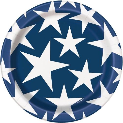 Unique Party Stars And Stripes 4th of July Party Plates (Pack of 8)