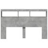 LED Headboard with Shelf Concrete Grey 160 x 17 x 102 cm