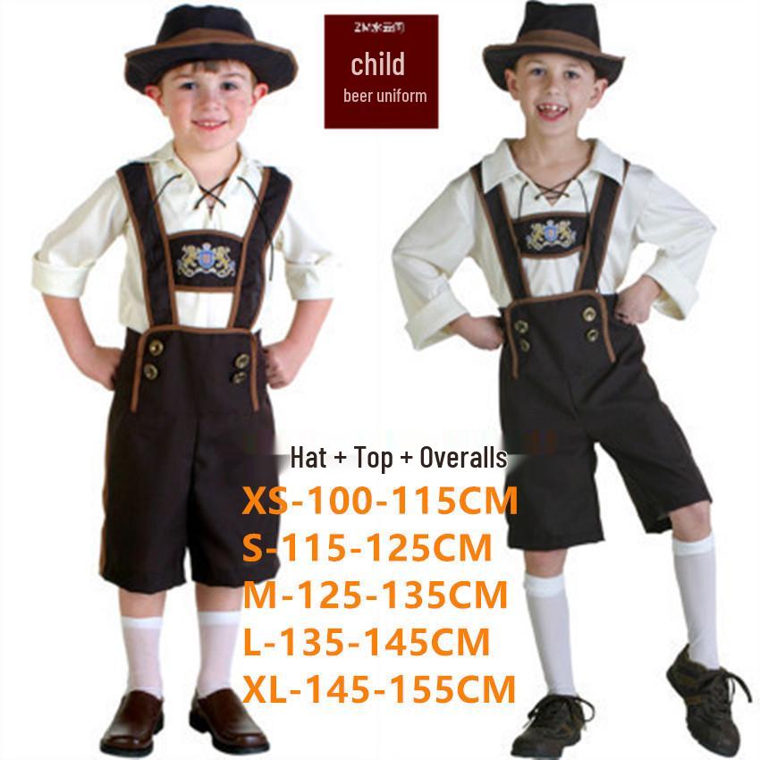 Kinder Dirndl und Lederhosen Kostüm - Traditionelles Jungen Halloween und Auftritts Outfit 2XL