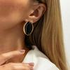 1 Pair Retro Resin Acrylic Oval Stud Earrings for Women Trendy Gold Color Geometric Earrings Fashion Jewelry Accessories