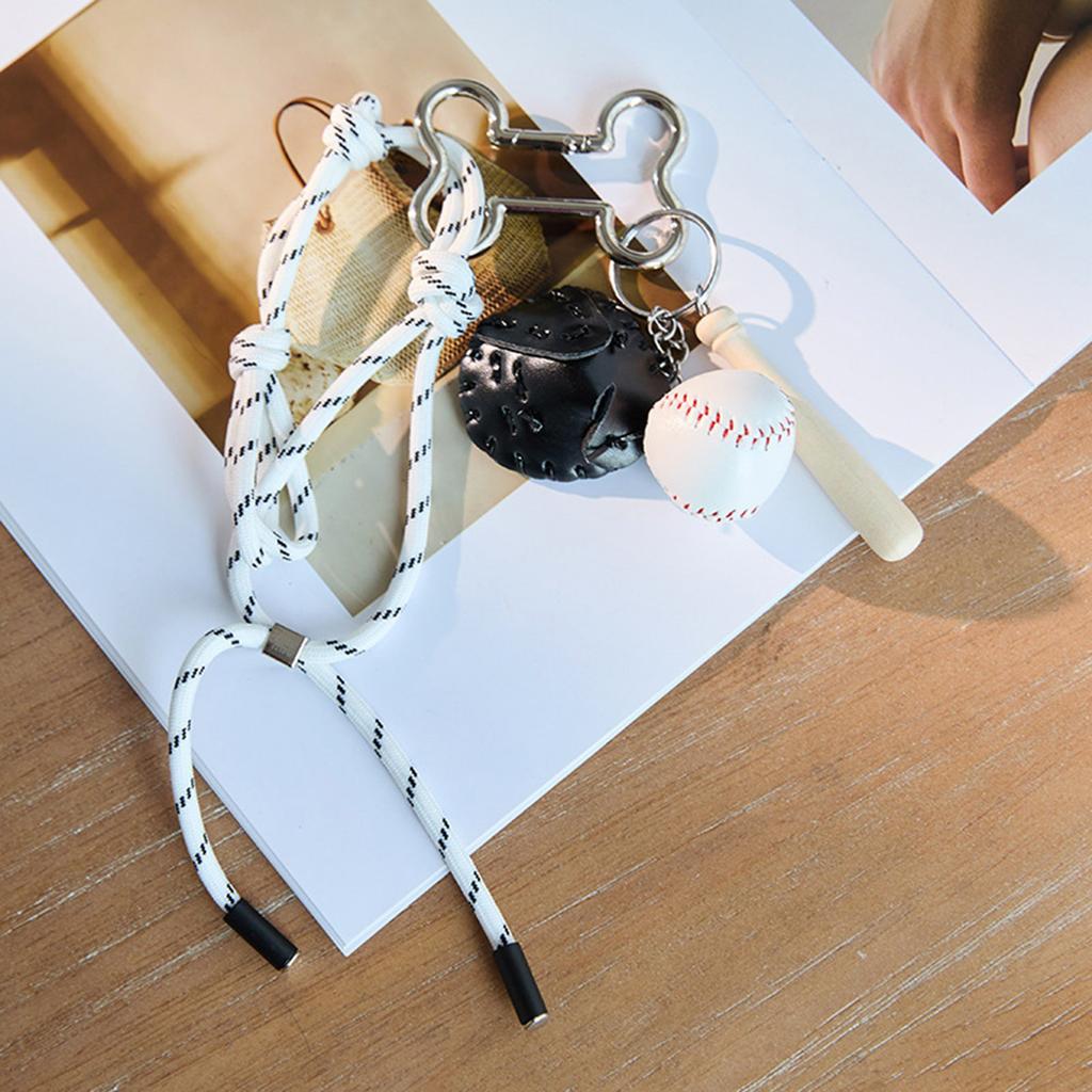 Baseball Pendant Keychain PU Leather Key Ring For Men Women Sporty Accessory Gift Contemporary Handmade Keyring Ornament