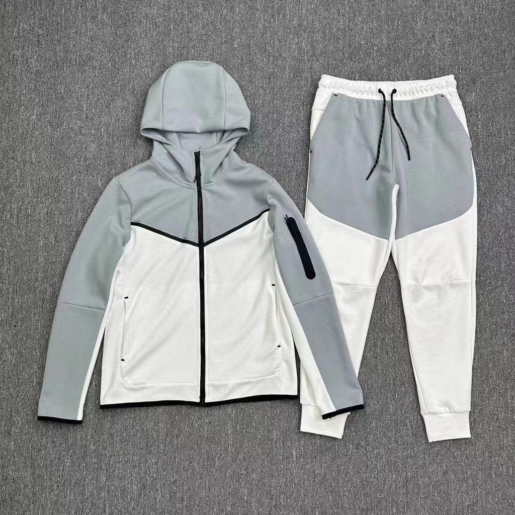 Tuta sportiva casual da uomo 2024 con cappuccio e zip laterale