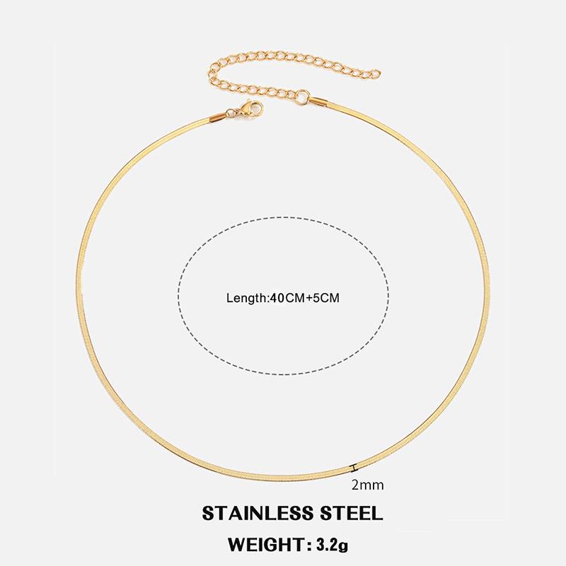 Classic Unisex Flat Snake Chain Choker Necklace For Women Stainless Steel Herringbone Gold Silver Color Fashion Jewelry Gift