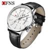 OFNS Men's Fashion Business Watch: Six-Hand Leather Strap, Waterproof with Calendar.