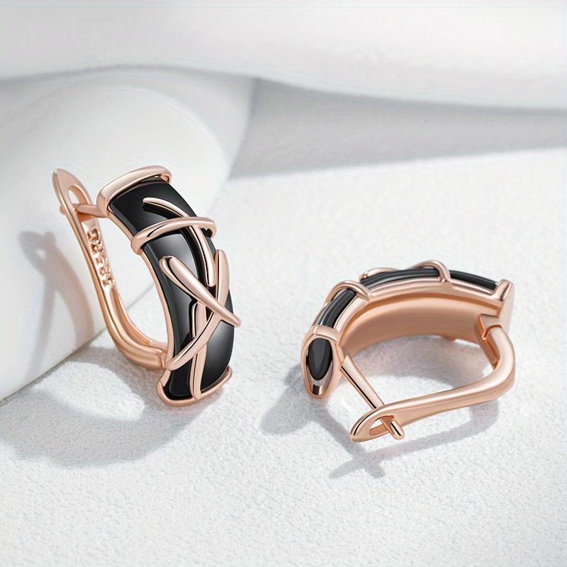 Luxury Stripe Design Set with Two Tone Earrings Novelty Champagne Earrings for Women Christmas Valentine's Day Holiday Gift