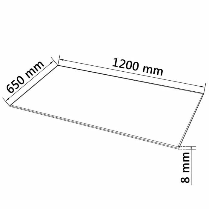 Dessus de table - vidaXL - Rectangulaire - Verre trempé - 1200 x 650 mm - Transparent