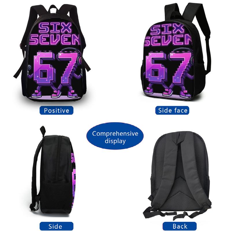 3-teiliges nummeriertes Rucksack-Set mit Muster 6 & 7 | Die perfekte Wahl für Schule & Reisen