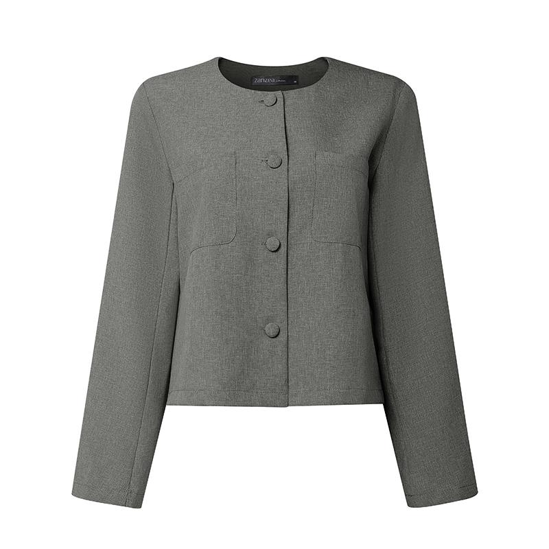 ZANZEA Women Casual Round Neck Long Sleeve Cardigan Blouse