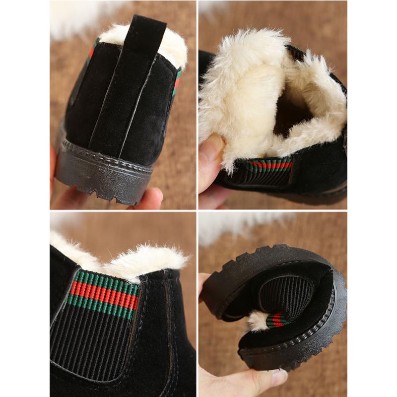 Martin-Stiefel für Jungen und Mädchen, verdickte Schneestiefel mit weicher Sohle, rutschfeste Winter-Baumwollschuhe für Kinder