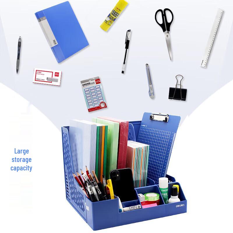 Deli 78998 Desktop 4-Section File Holder