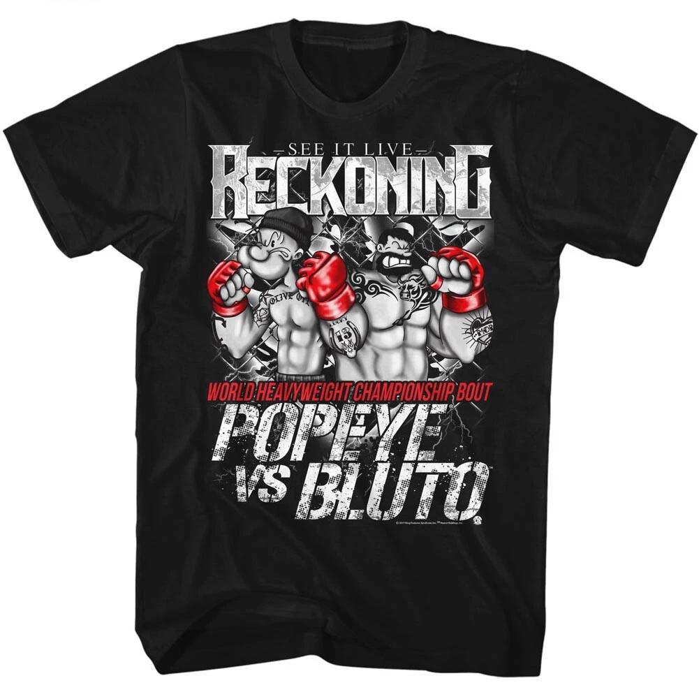 Popeye The Sailor Man See It Live Reckoning Popeye VS Bluto Men s T Shirt 4XL
