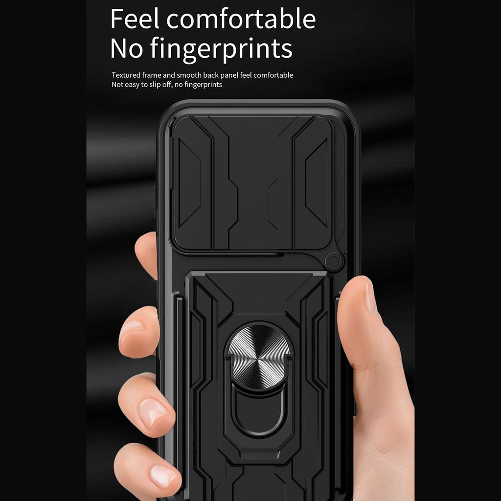 For Honor 400 Lite 5G Case PC+TPU Kickstand Phone Back Cover with Camera Slider