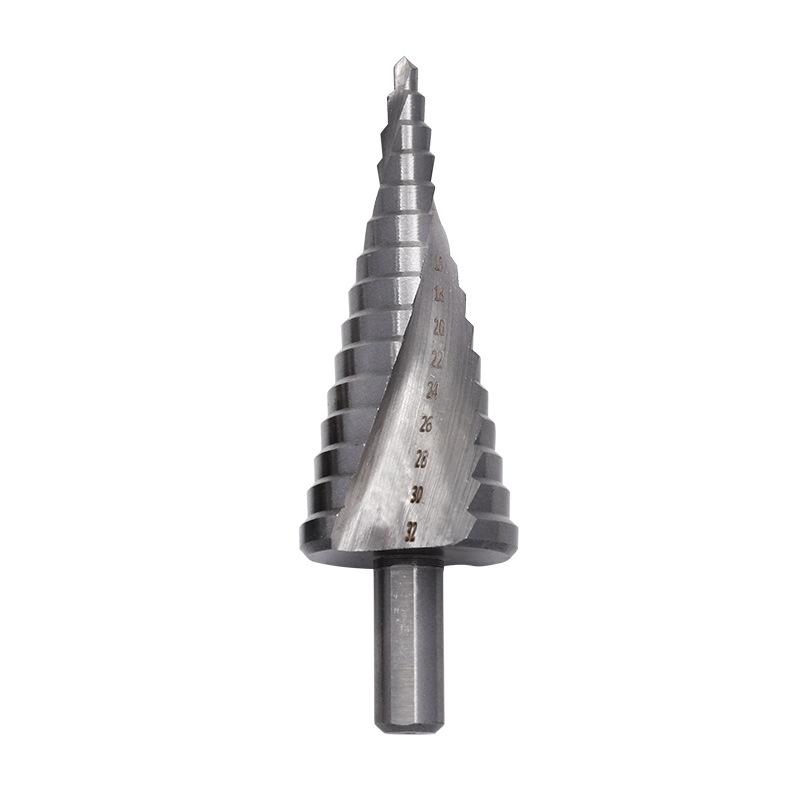 Silver Spiral Flute HSS Step Drill Bit Set: 4-12mm, 4-20mm, 4-32mm Sizes