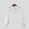 INCERUN Men Lace Up See Through Lace Crop Tops Club Party Mesh Short T-shirts