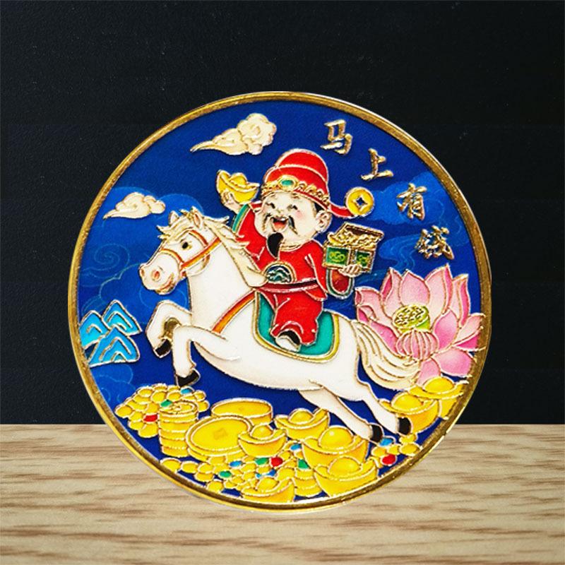 

1 шт. 40 мм Металлическая коллекция 2026 Китайский Новый год Лошадь Золотая памятная монета Счастливое животное Коллекционные монеты Серебряная монета-вызов золотой