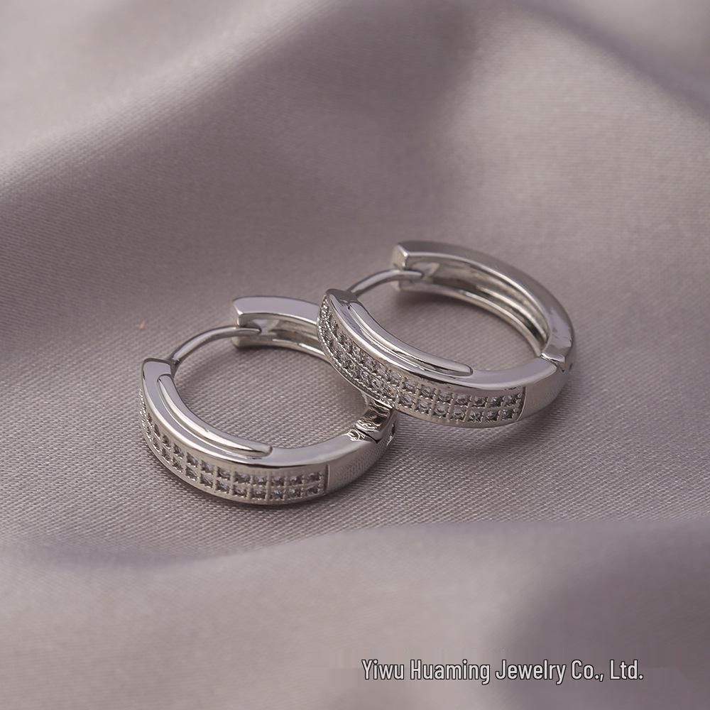 French Light Luxury Zircon Diamond Stud Earrings - Versatile & Trendy Styles