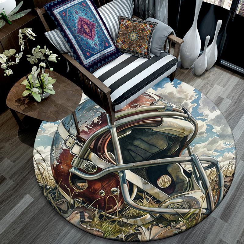 Cartoon Print Round Area Rug,Carpet Rug for Living Room Bedroom Sofa Playroom Decor,Non-slip Floor Mat