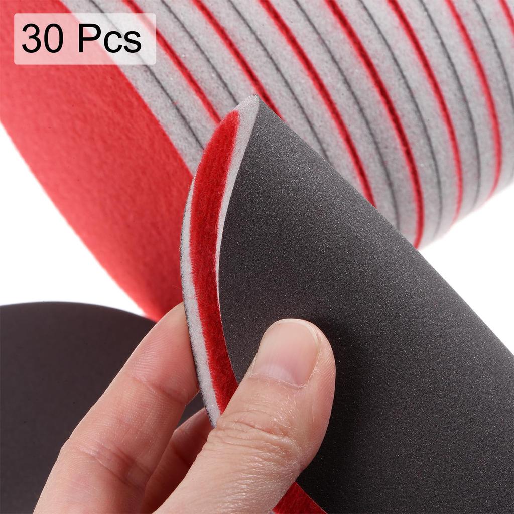 Uxcell 30 Pieces 600 Sanding Sponge 3 Inch Hook and Loop Sponge Polishing Disc for Orbital Sander Use Sponge Buffer for Car Wood Drywall Metal