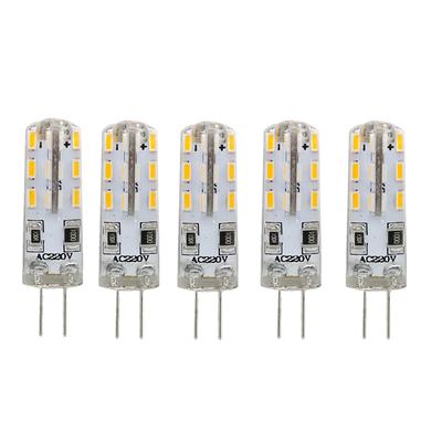 5pcs AC 220V 1W G4 LED Bulb 24leds SMD 3014 Warm/Cold White Lights Equivalent To 10W 20W Halogen Lamp For Home Chandelier