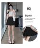 Sweet Summer Puff Pleated High-Waist Skirt: Petite & Anti-Exposure