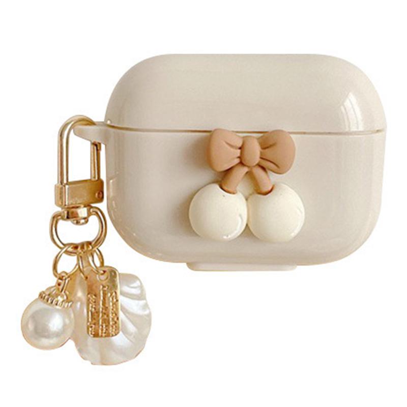 

Чохол проти подряпин для AirPods Pro 2 з вишневим декором, TPU чохол для навушників з підвіскою