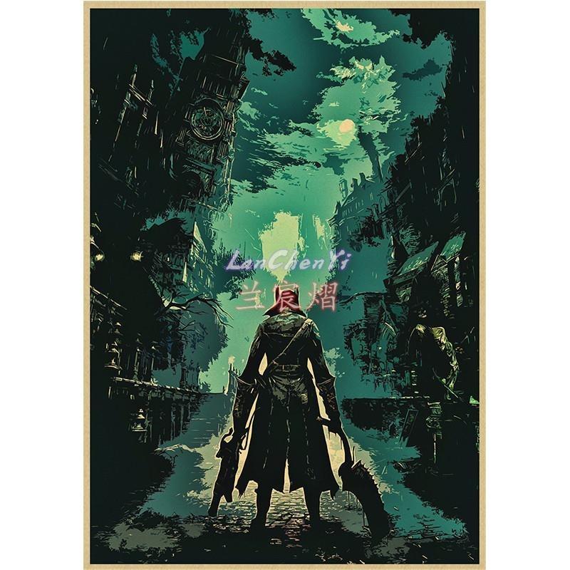 Bloodborne Dark Hunter Game Kraft Paper Poster  Art Print Painting for Living Room Wall Decor  Home Decoration