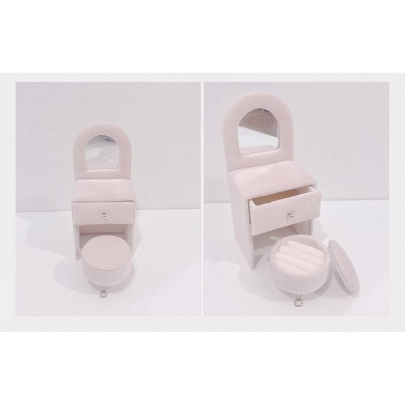 Schmuckschatulle in Sofaform, wunderschönes Schmucketui, Schmuckaufbewahrungsorganisator, Plüschstruktur zur modischen Schmuckaufbewahrung