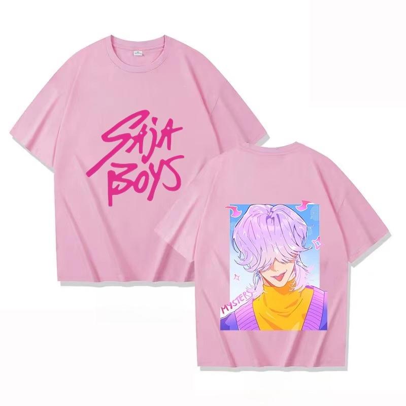 Saja Boys Tshirt 2026 Summer Cool Cartoon Kpop Demon Hunter Mens Tshirt Round Neck Pure Cotton Mens Parentchild Wear