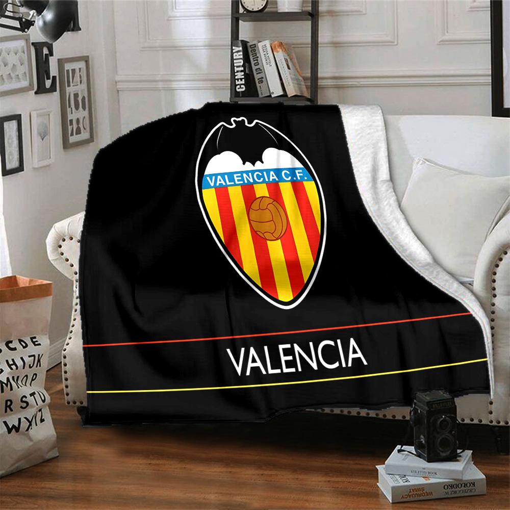 Valencia Crest Design Flannel Blanket, Soft Polyester, Modern Design, All-Season for Camping, Travel, Gifts for holidays or birthdays