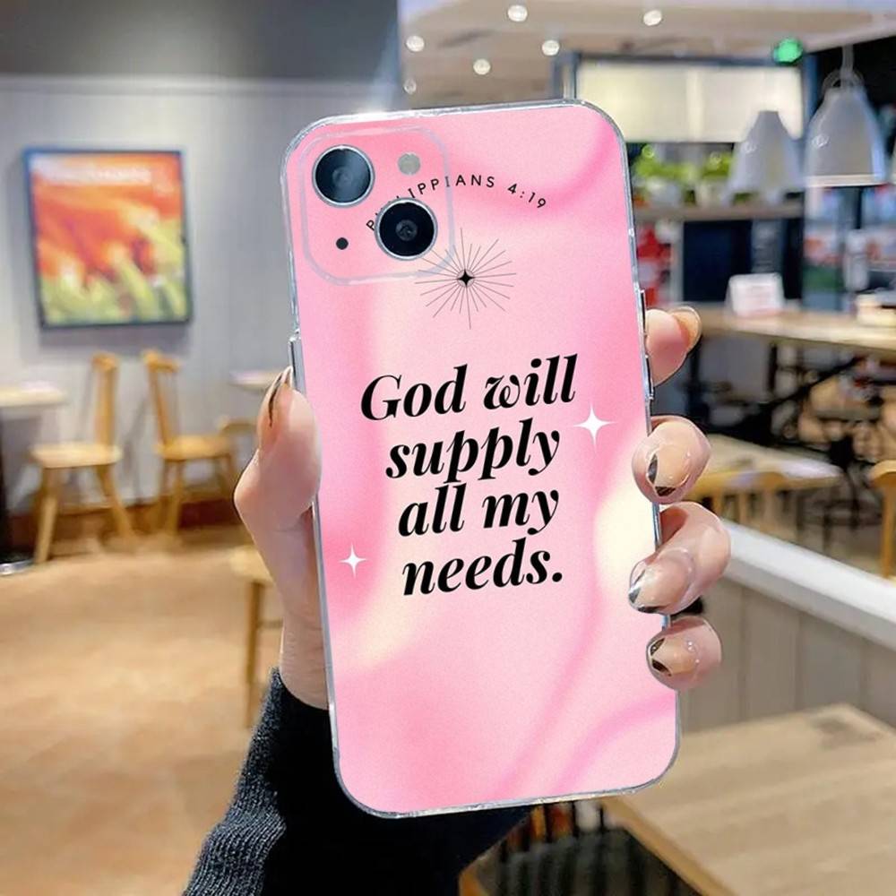 

Bible Verse Jesus Christian Phone Case For iPhone 16,15,14,13,12,11 Pro,Max,Plus,X,XS,XR,SE,Mini Transparent Silicone Soft iPhone13mini