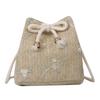 Fashionable Woven Crossbody Bag For Women 2023 New Beige Khaki Lace Bucket Handbag