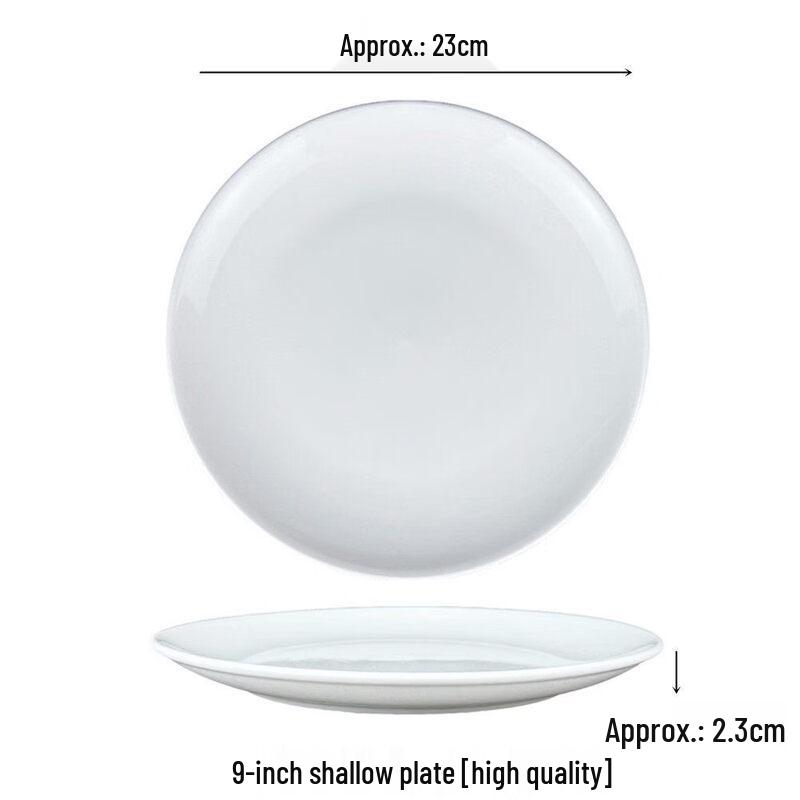 Qiwei Pure White Ceramic Round Dinner Plate